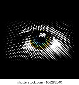 Halftone Eye, Vector