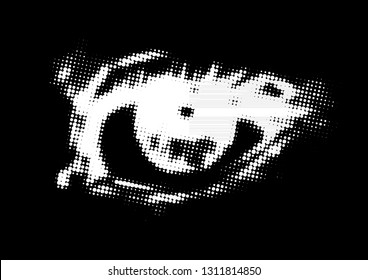 halftone eye vector