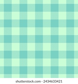 Halftone fabric vector background, short pattern check seamless. Quilt texture plaid tartan textile in light and teal color.