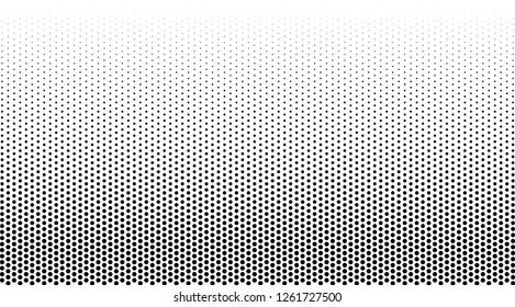 Halftone fade gradient background. Black and white comic backdrop. Monochrome points vector. 