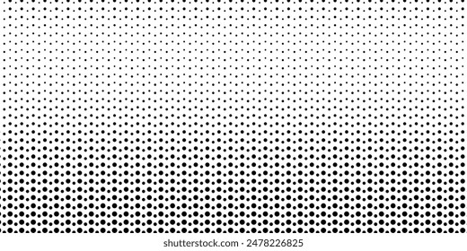 Halftone fade gradient background. Black and white comic backdrop. Monochrome points vector.