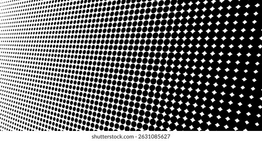 Halftone fade gradient background. Black and white comic backdrop. Monochrome points vector.