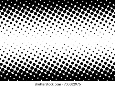 Halftone fade gradient background. Black and white comic backdrop. Monochrome points vector.