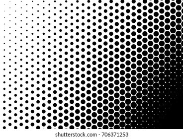 Halftone fade gradient background. Black and white comic backdrop. Monochrome points vector.