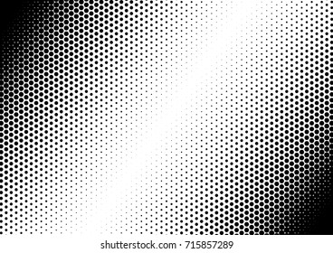 Halftone fade gradient background. Black and white comic backdrop. Monochrome points vector.
