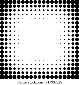 Halftone fade gradient background. Black and white comic backdrop. Monochrome points vector.