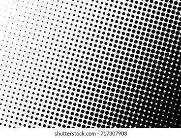 Halftone fade gradient background. Black and white comic backdrop. Monochrome points vector.