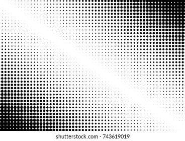 Halftone fade gradient background. Black and white comic backdrop. Monochrome points vector.