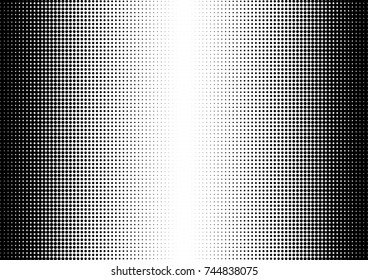 Halftone fade gradient background. Black and white comic backdrop. Monochrome points vector.