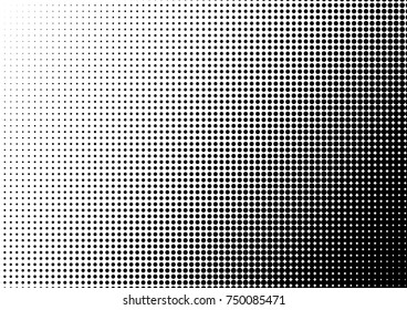 Halftone fade gradient background. Black and white comic backdrop. Monochrome points vector.