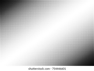Halftone fade gradient background. Black and white comic backdrop. Monochrome points vector.