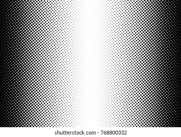 Halftone fade gradient background. Black and white comic backdrop. Monochrome points vector.