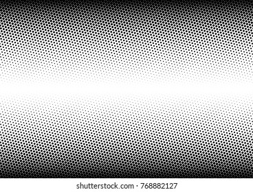 Halftone fade gradient background. Black and white comic backdrop. Monochrome points vector.