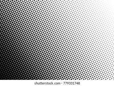 Halftone fade gradient background. Black and white comic backdrop. Monochrome points vector.