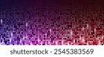 Halftone fade mosaic background, vector retro neon disco banner template.