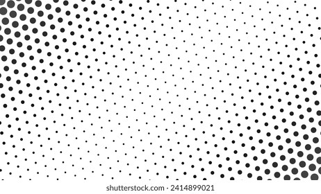 Halftone Faded Gradient Texture. Comic Dots Gradient Background. White and Black Vintage Print Pattern. Vector Illustration.