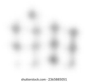 Halftone verblasste Farbverlauf-Textur. Grunge-halftone, grauer Hintergrund. Tapete mit weißem und schwarzem Sand. Retro-pixelige Vektorhintergrund