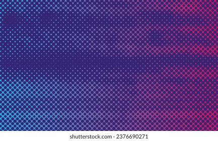La textura de degradado de semitono se desvaneció. Grunge el fondo de la rejilla de medio tono. Papel pintado de arena rosa y azul. Fondo vectorial retro pixilado. Estilo retro vintage. Antecedentes de estilo de los años 90, patrón de nostalgia