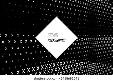 Halftone faded gradient texture. Grunge halftone grit background. Abstract dots wallpaper. Retro pixilated vector backdrop