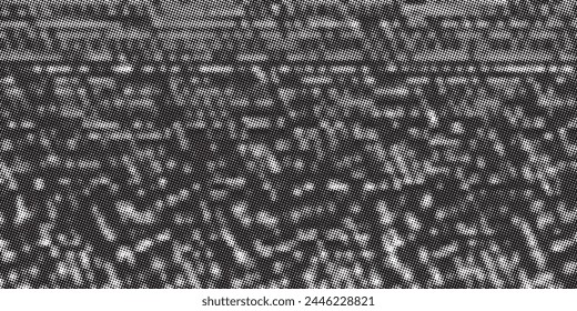 Textura degradada de semitonos descoloridos. Fondo grunge de grano de medio tono. Fondo de pantalla de arena blanca y negra. Fondo de Vector pixilado retro