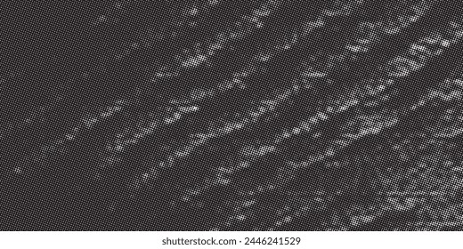 Textura degradada de semitonos descoloridos. Fondo grunge de grano de medio tono. Fondo de pantalla de arena blanca y negra. Fondo de Vector pixilado retro