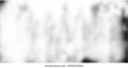 Halftone faded gradient texture. Grunge halftone grit background. White and black sand noise wallpaper. Retro pixilated vector backdrop