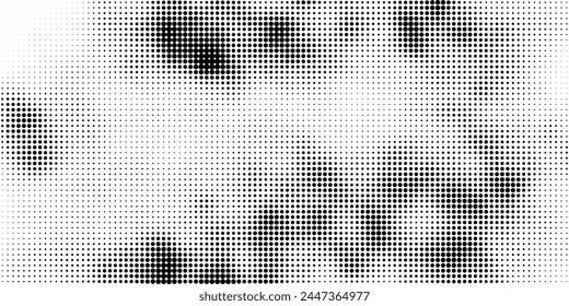 Halftone faded gradient texture. Grunge halftone grit background. White and black sand noise wallpaper. Retro pixilated vector backdrop