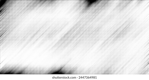Halftone faded gradient texture. Grunge halftone grit background. White and black sand noise wallpaper. Retro pixilated vector backdrop