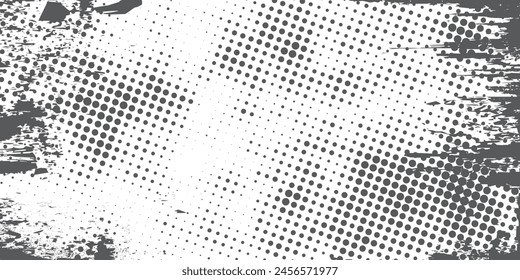 Textura degradada de semitonos descoloridos. Fondo grunge de grano de medio tono. Fondo de pantalla de arena blanca y negra. Fondo de Vector pixilado retro