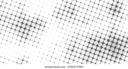 Textura degradada de semitonos descoloridos. Fondo grunge de grano de medio tono. Fondo de pantalla de arena blanca y negra. Fondo de Vector pixilado retro