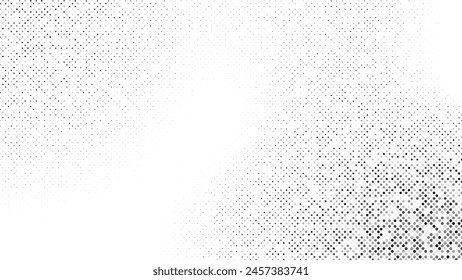 Halftone faded gradient texture. Grunge halftone grit background. White and black sand noise wallpaper.