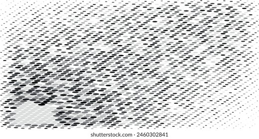 Halftone faded gradient texture. Grunge halftone grit background. White and black sand noise wallpaper.