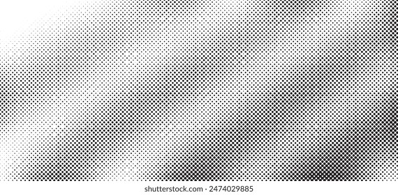 Halftone faded gradient texture. Grunge halftone wave background. Retro pixilated vector backdrop