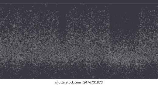 Halftone faded gradient texture. Grunge halftone grit background. White and black sand noise wallpaper. Retro pixilated vector backdrop