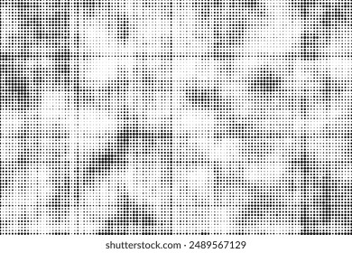 Textura degradada de semitonos descoloridos. Fondo grunge de grano de medio tono. Fondo de pantalla de arena blanca y negra. Fondo de Vector pixilado retro
