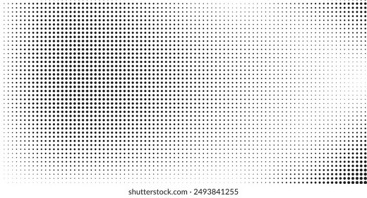 Halftone faded gradient texture. Grunge halftone grit background. White and black sand noise wallpaper. Retro pixilated vector backdrop