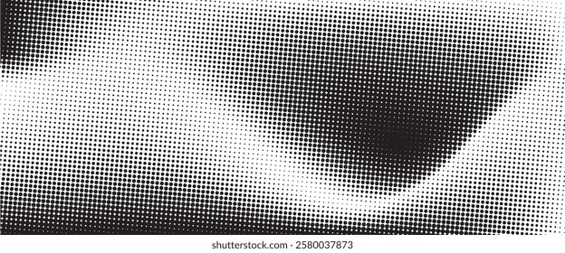 Halftone faded gradient texture. Grunge halftone grit background. White and black sand noise wallpaper. Retro pixilated vector backdrop