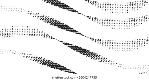 Halftone faded gradient texture. Grunge halftone grit background. White and black sand noise wallpaper. Retro pixilated vector backdrop