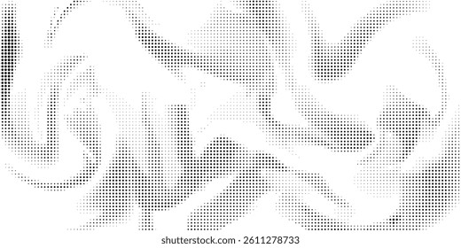Halftone faded gradient texture. Grunge halftone grit background. White and black sand noise wallpaper. Retro pixilated vector backdrop