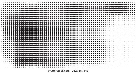 Halftone faded gradient texture. Grunge halftone grit background. White and black sand noise wallpaper. Retro pixilated vector backdrop