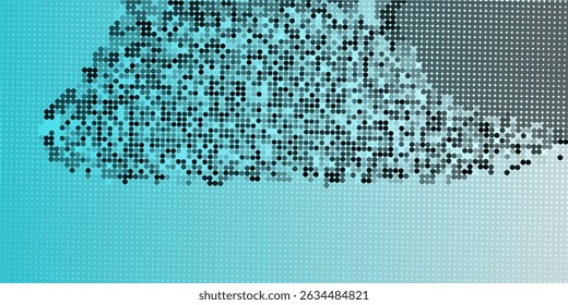 Halftone faded gradient texture. Grunge halftone grit background. blue and black sand noise wallpaper. Retro pixilated vector backdrop