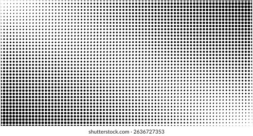 Halftone faded gradient texture. Grunge halftone grit background. White and black sand noise wallpaper. Retro pixilated vector backdrop modern dots abstract background