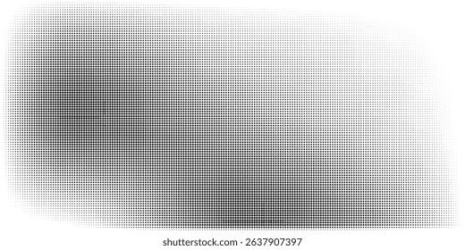 Halftone faded gradient texture. Grunge halftone grit background. White and black sand noise wallpaper. Retro pixilated vector backdrop