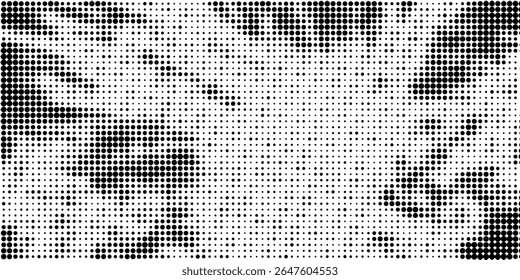 Farbverlauf mit Halbtonanzeige. farbiger, halbtoniger Hintergrund. Weiße und schwarze Sandrauschtapete. Vektorhintergrund mit Retro-Pixel