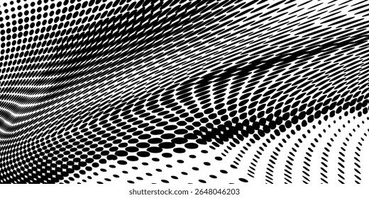 Halftone faded gradient texture. Grunge halftone grit background. White and black sand noise wallpaper. Retro pixilated vector backdrop