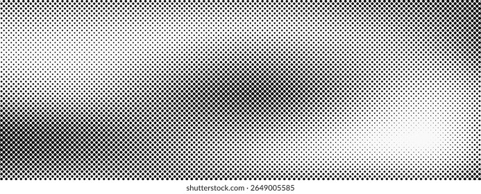 Halftone faded gradient texture. Grunge halftone grit background. White and black sand noise wallpaper. Retro pixilated vector backdrop