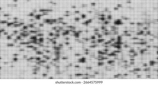 Halftone faded gradient texture. Grunge halftone grid background. White and black sand noise wallpaper. Retro pixelated vector backdrop
