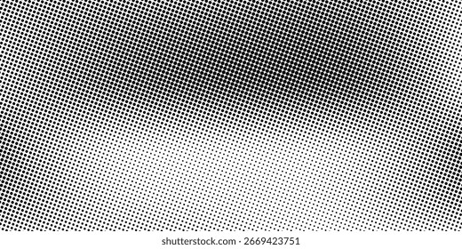 Textura de gradiente desbotado de meio-tom. Fundo de grão de meio-tom grunge. Papel de parede de ruído de areia branca e preta. Tela de fundo de vetor com pixels retrô