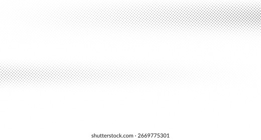 Halftone faded gradient texture. Grunge halftone grit background. White and black sand noise wallpaper. Retro pixilated vector backdrop	