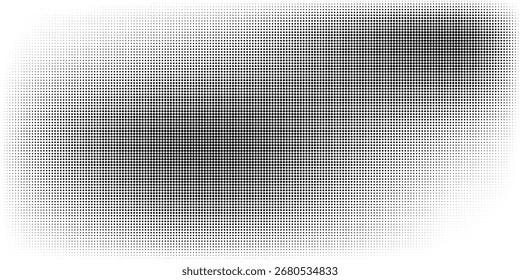 Textura de gradiente desbotado de meio-tom. Fundo de grão de meio-tom grunge. Papel de parede de ruído de areia branca e preta. Tela de fundo de vetor com pixels retrô	